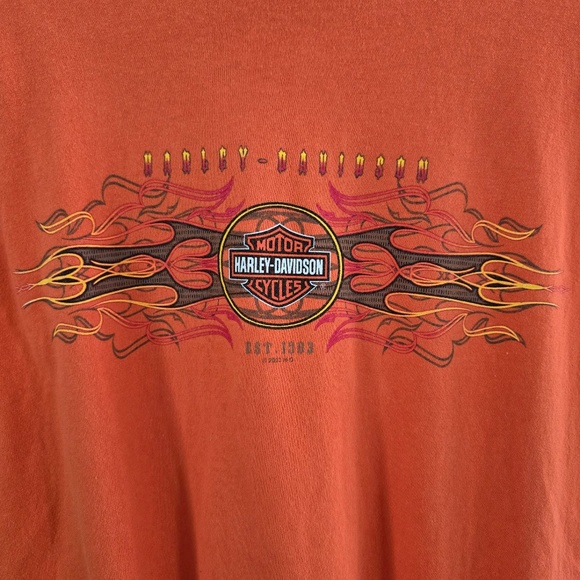 2003 Harley Davidson T-Shirt (w/flames) - *Myrtle Beach, SC* (Back side) - Picture 2 of 11